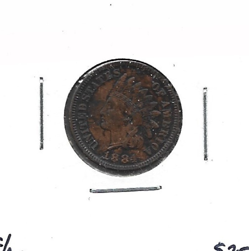1884 Indian Cent XF/AU details