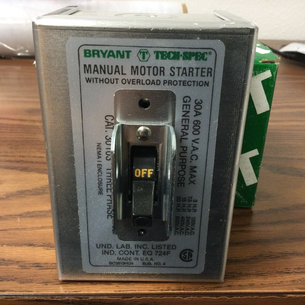 Bryant Tech-Spec Manual Motor Starter (LN48D)