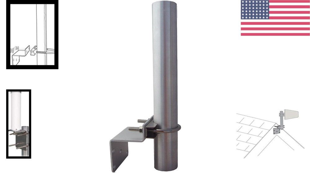 Easy Install Antenna Mount for Outdoors - 10" Pole with U-Bracket Included