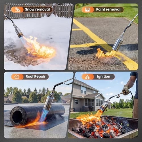 High Output Propane Torch Weed Burner Kit, Self Igniter, Turbo Trigger, Heavy Du