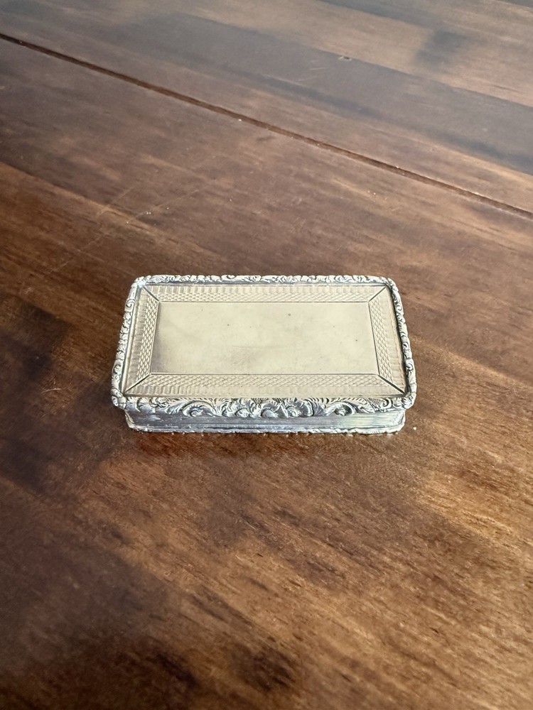 Antique 19th C Sterling Solid Silver Snuff Box Birmingham 1838 By Francis Clark