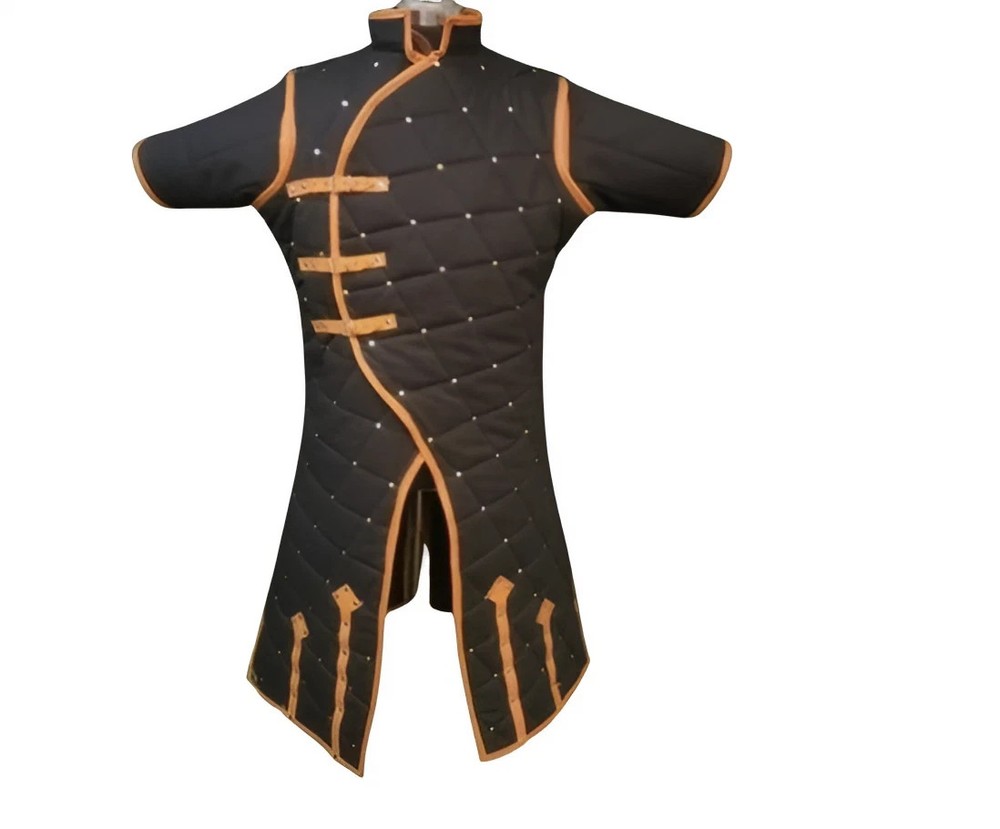 Medieval Long Thick Padded Cotton Gambeson Armor Jacket SCA LARP