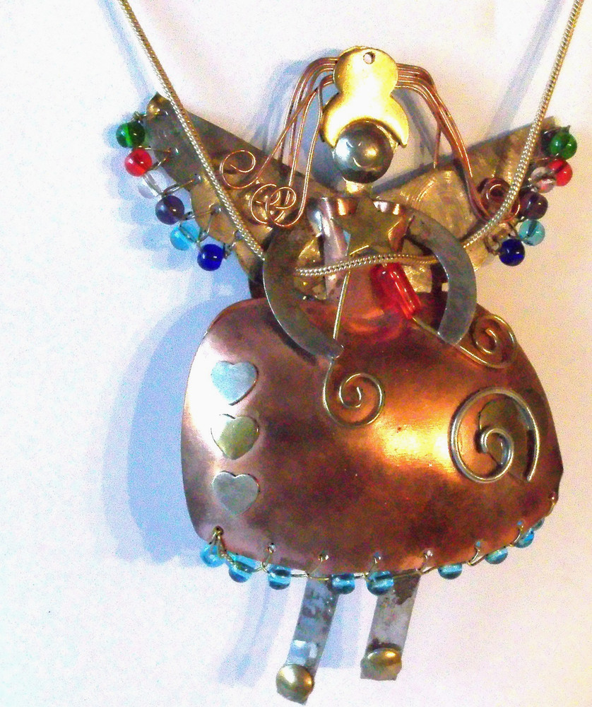 Handcrafted Copper Angel Necklace