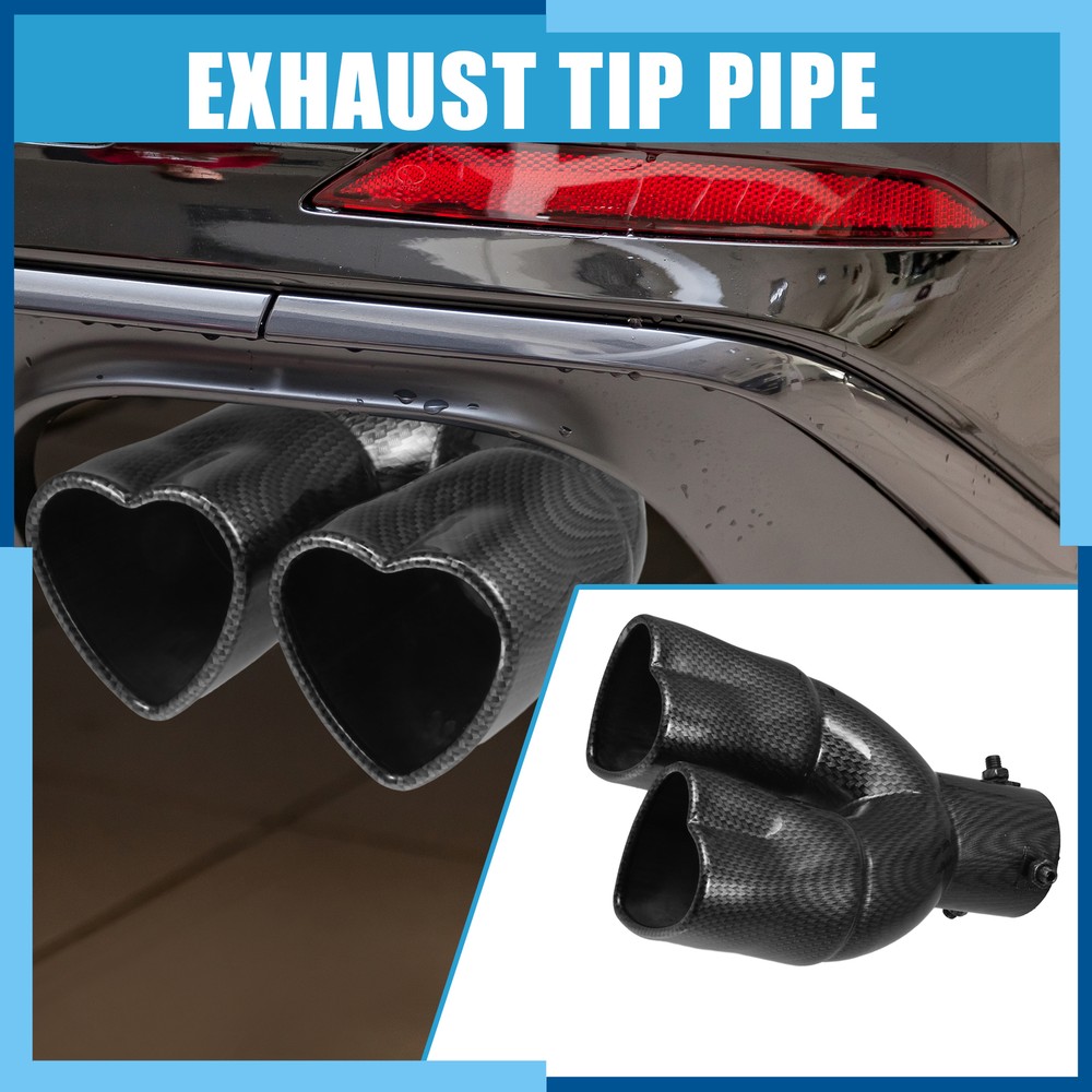 Universal Pack (1) Car Exhaust Tip Heart Shaped Tail Pipe 2.48Inch