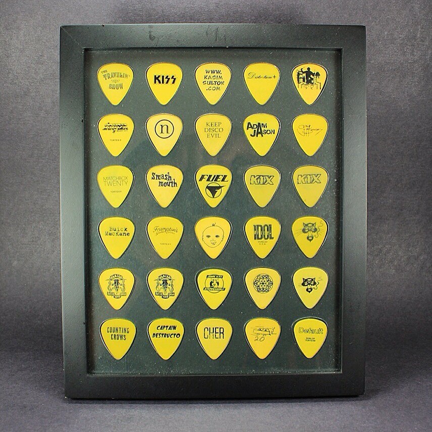 Guitar Pick Display Insert, 8 x 10 Vertical Black, Holds 30 Picks - NO FRAME