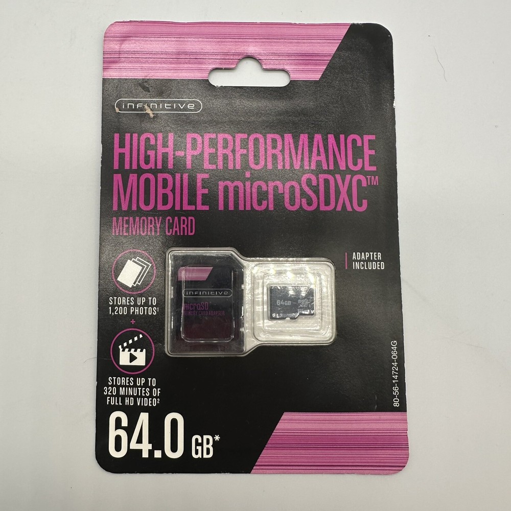 Infinitive High-performance mobile microSDXC memory card with adapter 64 GB NEW
