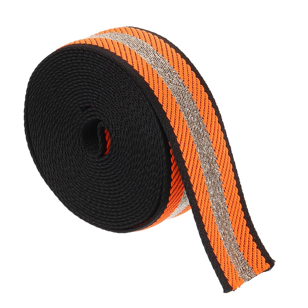 5Yards Nylon Webbing Strap, 38mm Striped Webbing Bag Strap, Orange