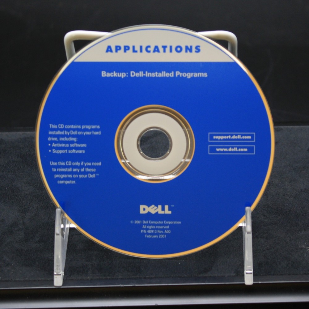 Dell Backup Dell-Installed Programs CD 2001