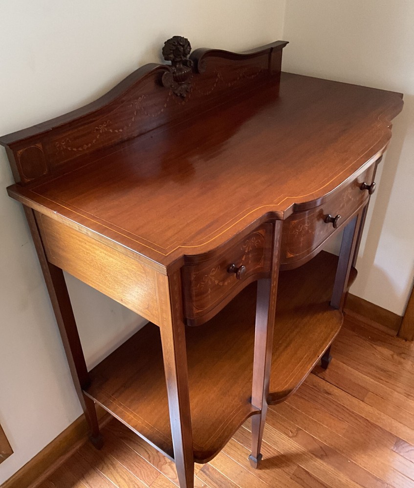 Antique American Edwardian Inlaid Server