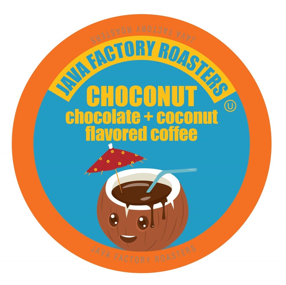 Java Factory Flavored Coffee Pods, Choconut - Chocolate and Coconut, 80 Count