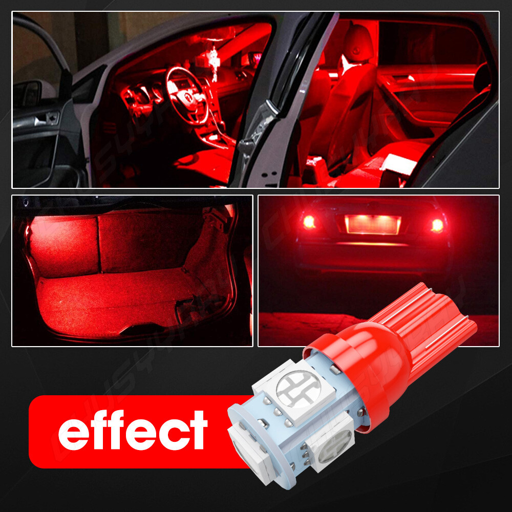 2 x RED Interior LED Light Bulbs Package Kit For Peterbilt 330 379 389