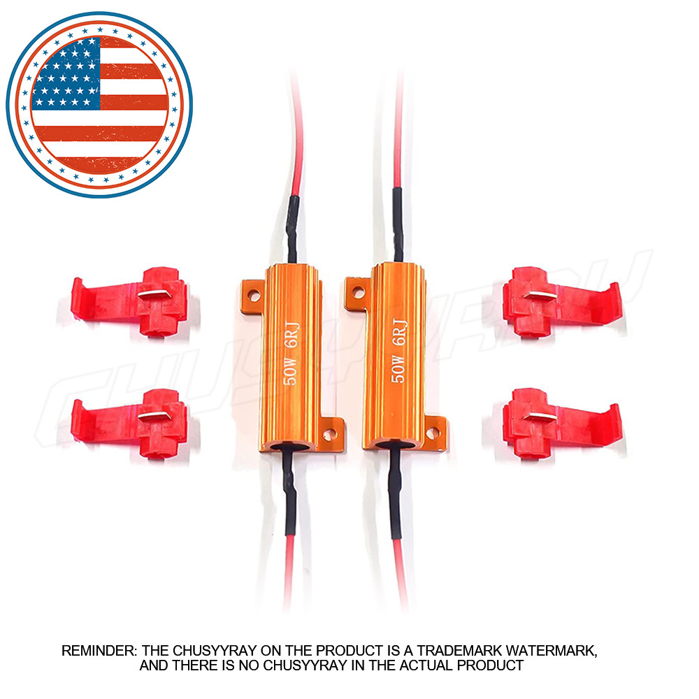 6Ohm 50Watt LED Light Load Resistor LED Tail/Turn Signal Hyper Flash Fix Kit