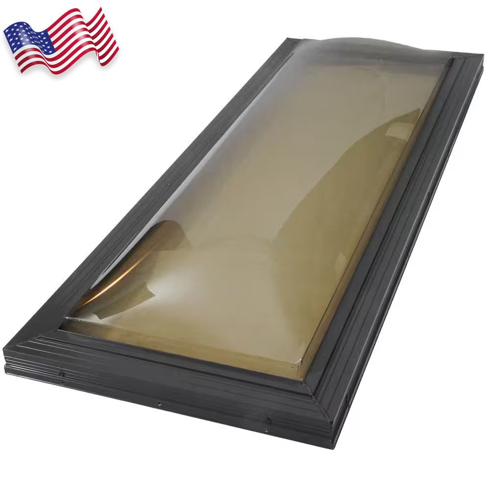 SUN-TEK Skylight Impact Fixed Curb Mount Polycarbonate 22-1/2 In. X 46-1/2
