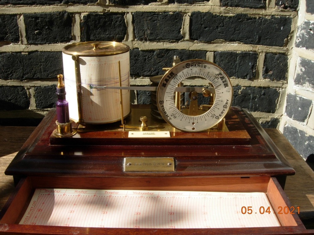 Drum Barograph barometer antique A & N C S ltd Westminster