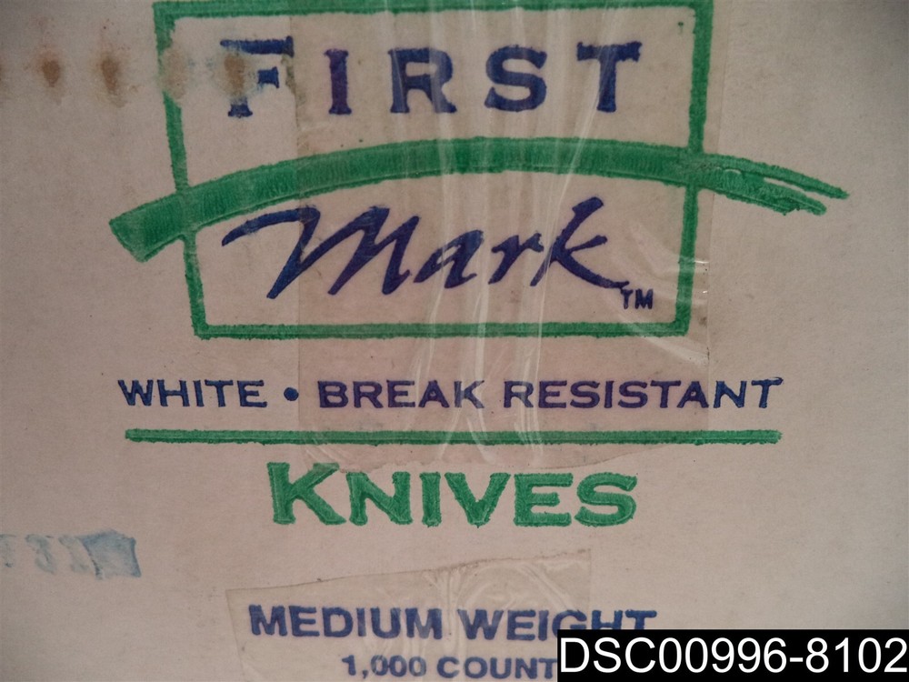 Qty= 1000: First Mark 438149 White Medium Weight Plastic Polypropylene Knife