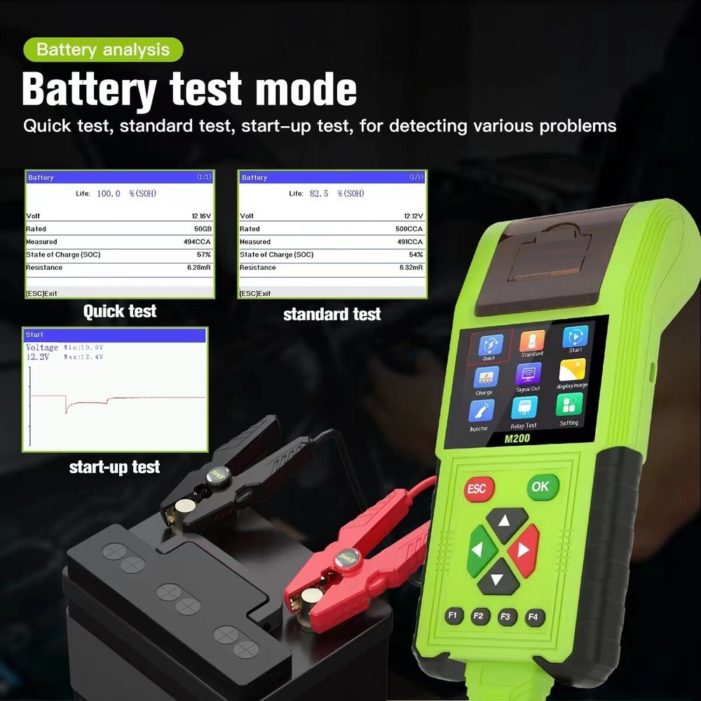 TopDiag M200 OBD Motorcycle Diagnostic Scanner Battery Tester Moto Code Reader