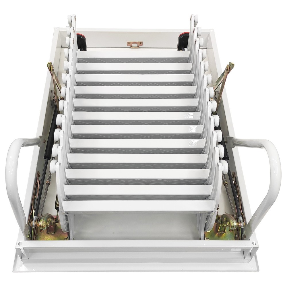 9.84ft Folding Loft Ladder Stairs 12 Steps Attic Pull Down Ceiling Ladder