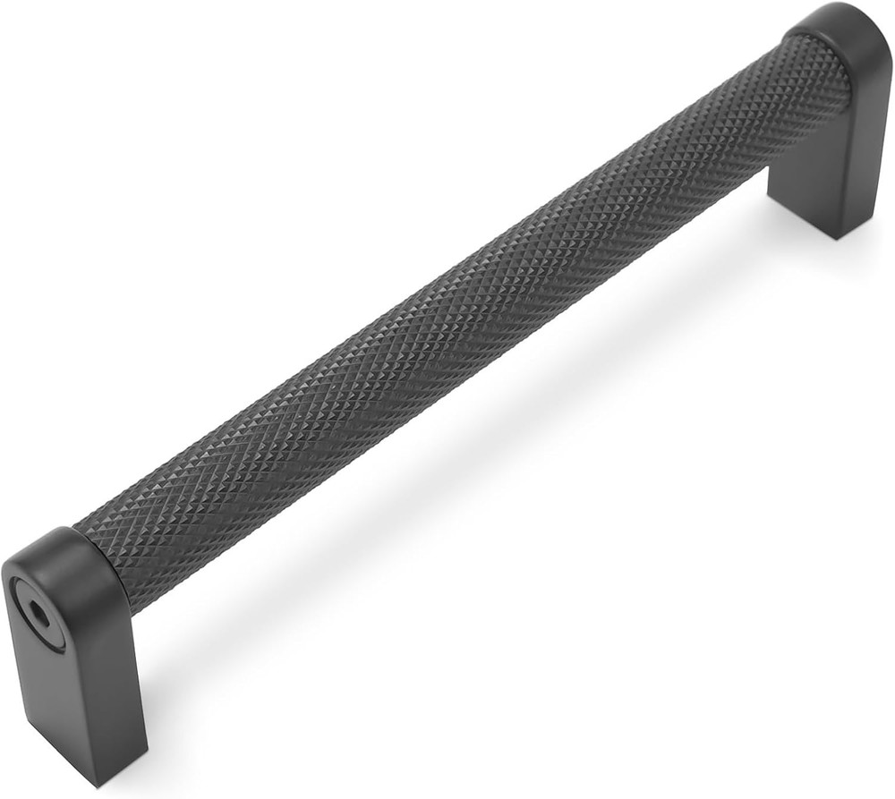 30 Pack 5" Matte Black Knurled Cabinet Handles & Drawer Pulls for Kitchen Upgrad