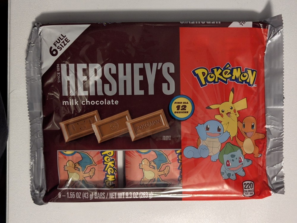 Pokemon Hersheys Bar 6-Pack Full Size Candy Bars. ALL Charizard Bars. Unopened.