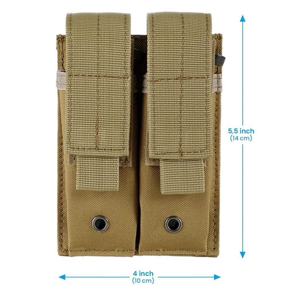 Tactical Molle Double Pistol Mag Pouch Double Stack Handgun Magazine Tools Pouch