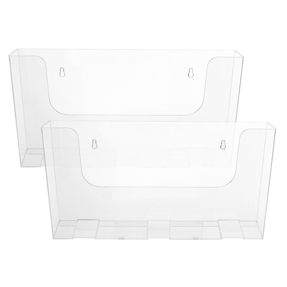 2 Pcs Acrylic Magazine Rack Wall Mounted Document Holder Display Stand