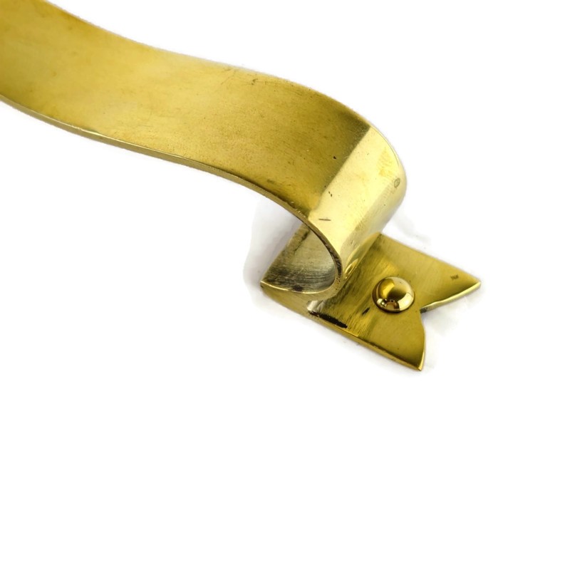 6 D PULL 6" handle heavy ribbon solid heavy brass old style kitchen GRAB 15 cm