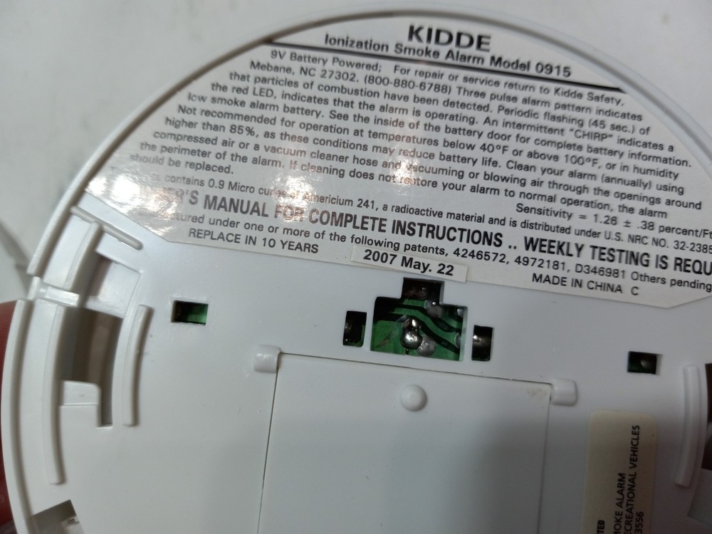 Kidde Basic Battery Operated Smoke Alarm General Use NO BATTERY INCLUDED