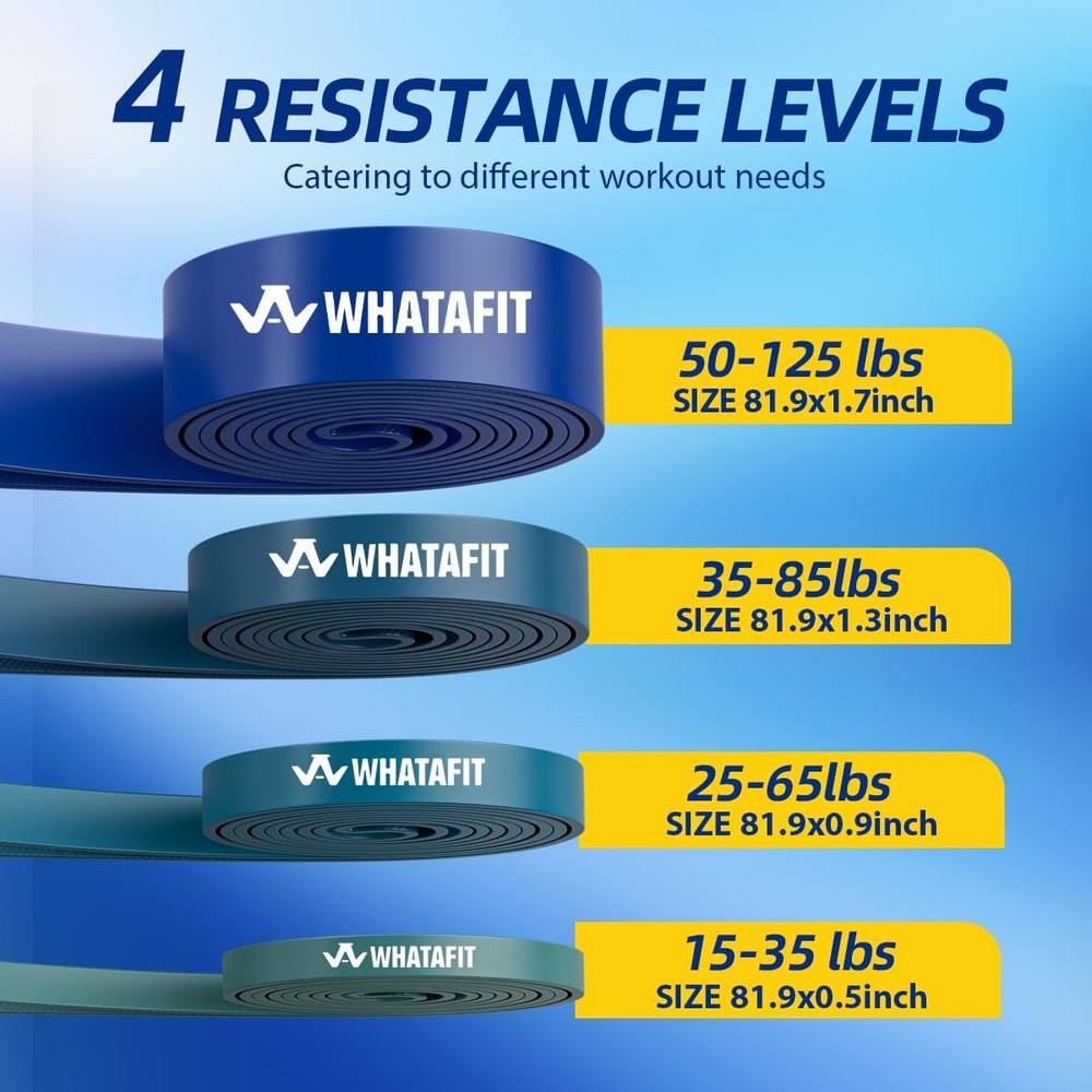 WHATAFIT Resistance Bands, Pull Up Assistance Bands, Exercise Bands, Workout ...