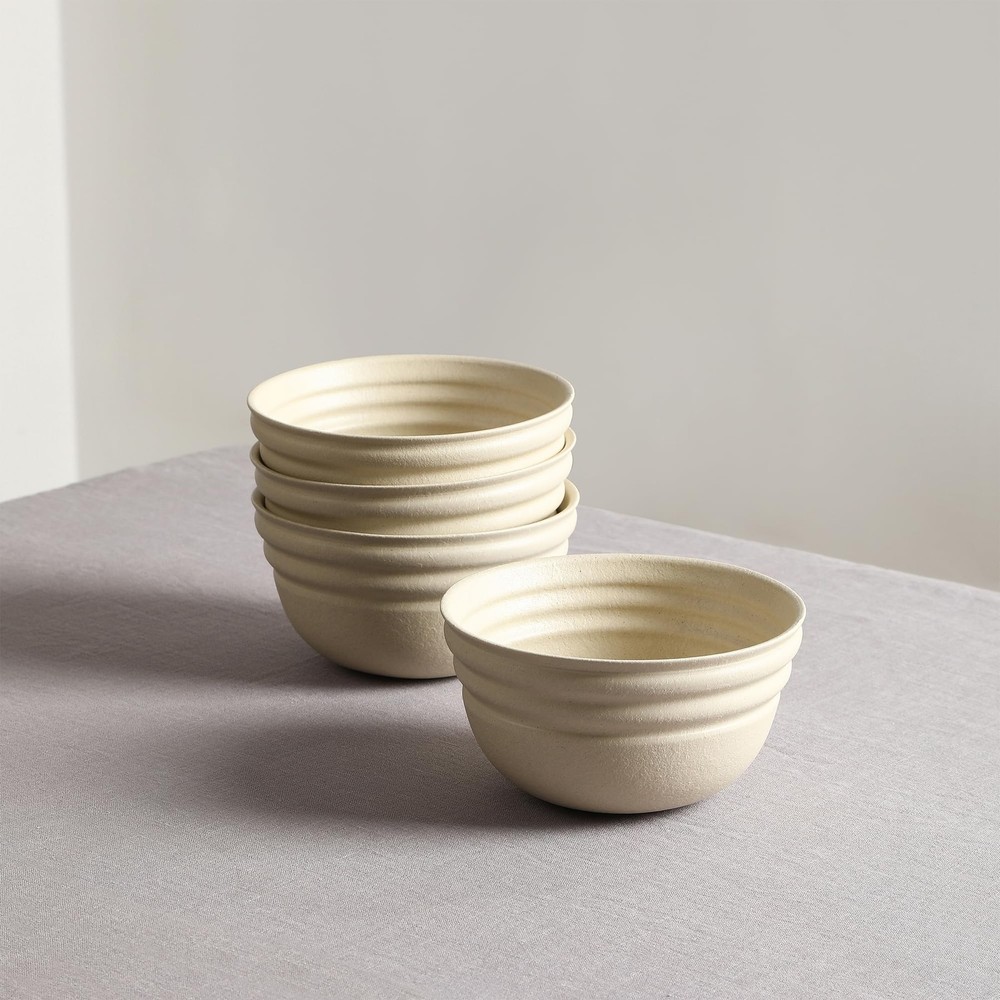 Zen Stoneware 12-Piece Dinnerware Set, Service for 4, Beige, Includes Salad -...
