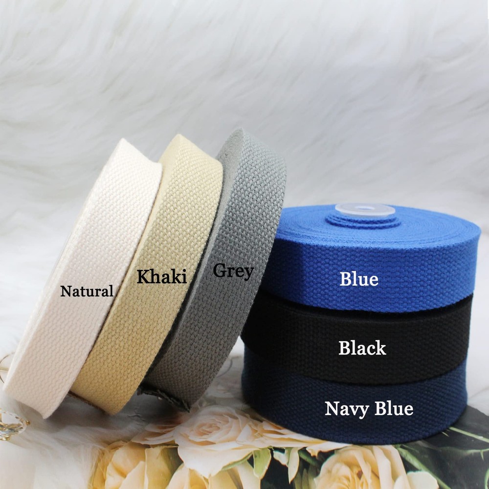 Cotton Webbing 1 Inch 2 Rolls/ 20 Yards Webbing Straps for Webbing Bag Handle...