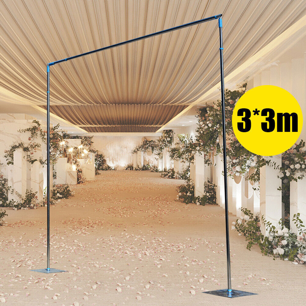 10x10ft Photography Backdrop Decor Stand Heavy Duty Telescopic Pipe & Drape Kit