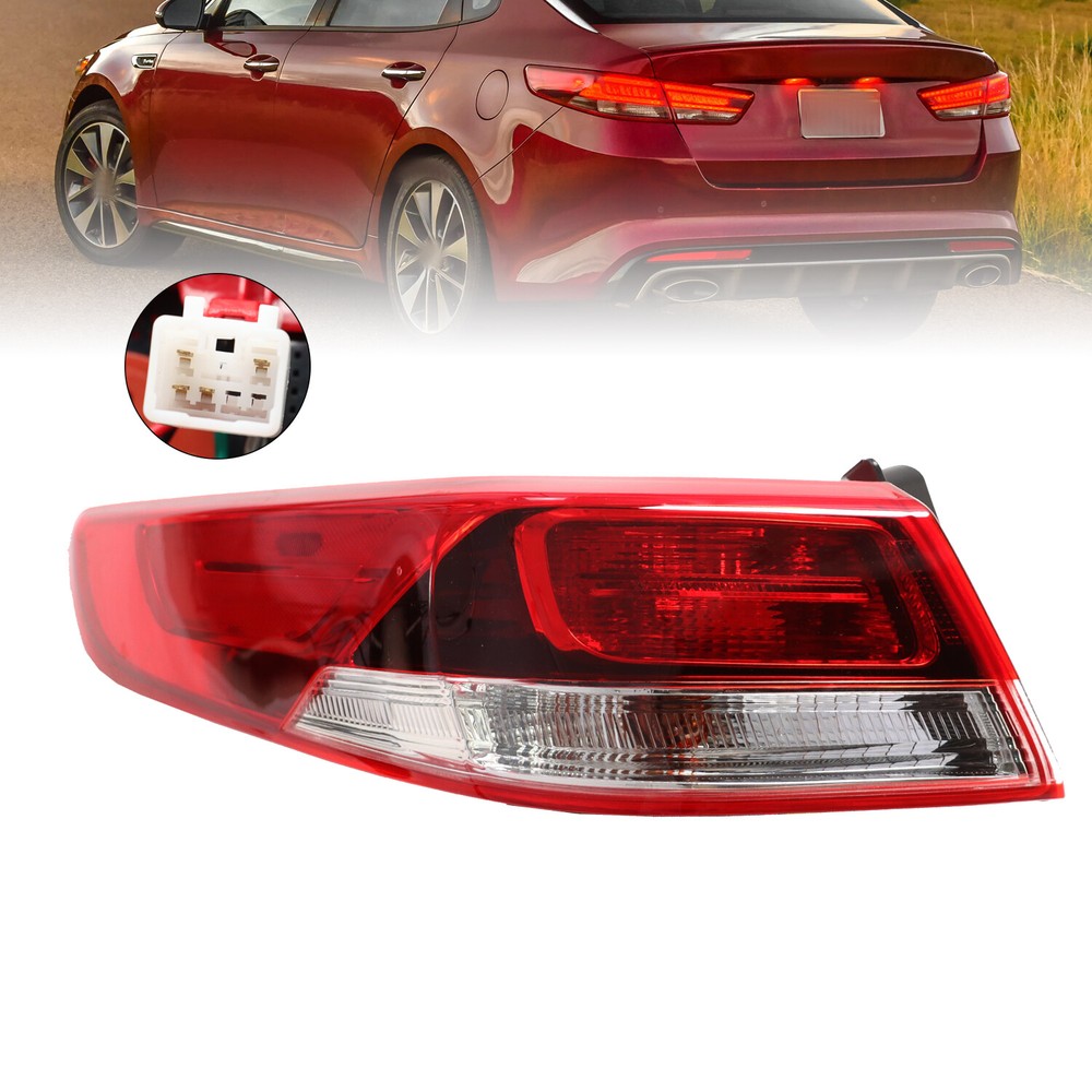 Halogen Driver Side Red Len Outer Tail Light Lamp Left For 2016-2020 Kia Optima