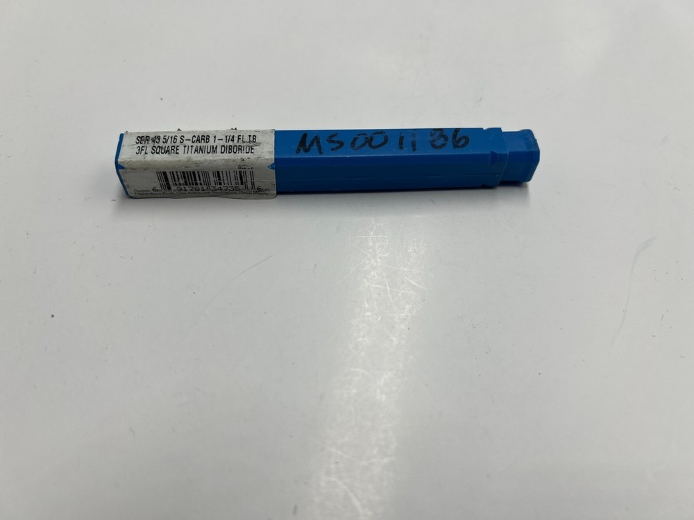 SGS 5/16" Shank Diam, 4" OAL, 3 Flute, Solid Carbide Square 34735