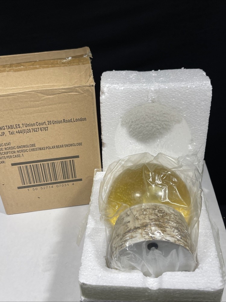 NORDIC Christmas Polar Bear Snow Globe 5”