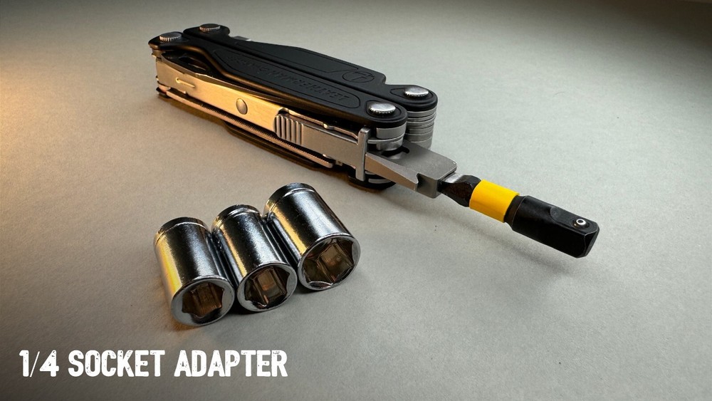 Leatherman Pictured 1/4" socket adapter + BIT DRIVER EXTENDER