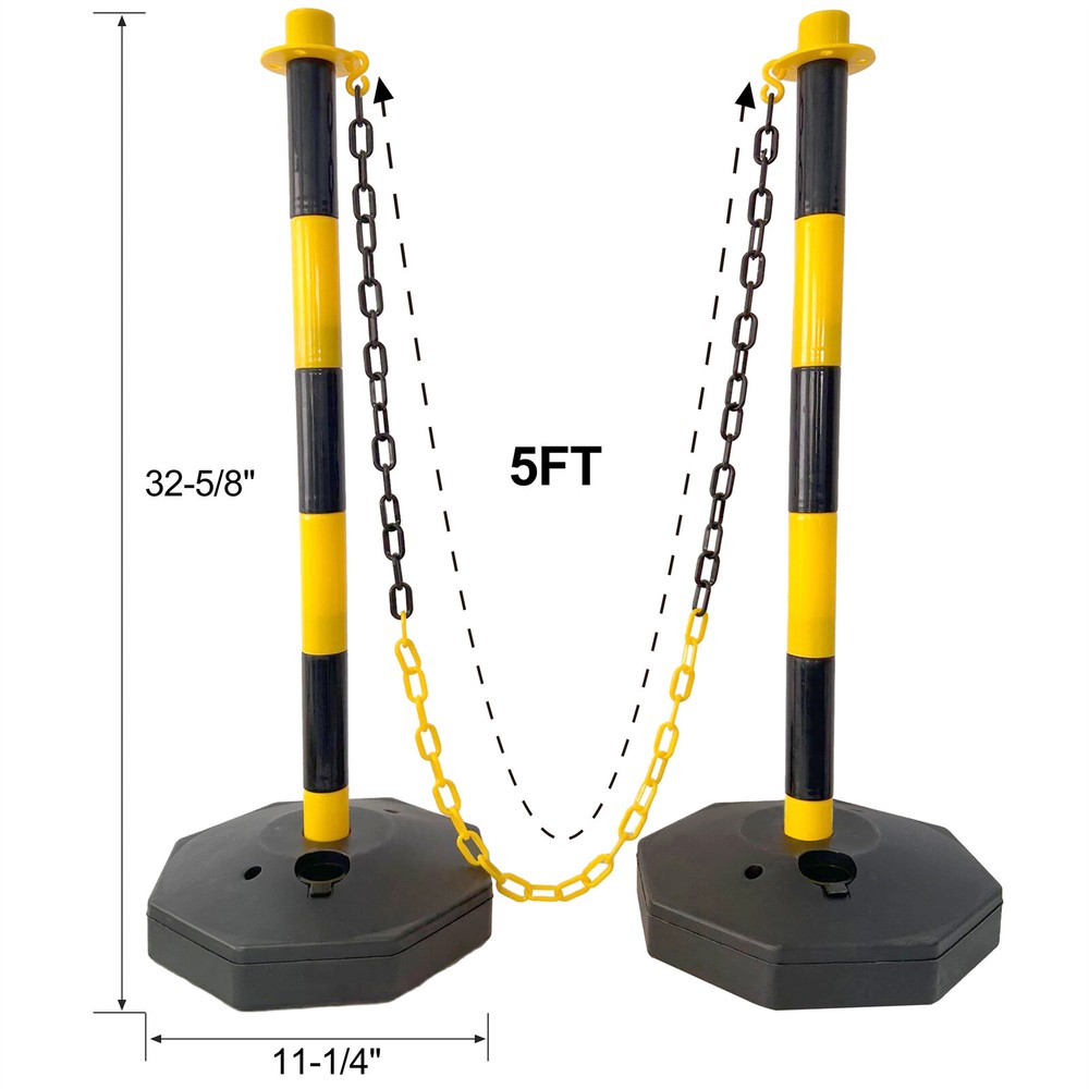 4pcs Traffic Delineator Post Cones with Fillable Base, Safety Cones Barriers