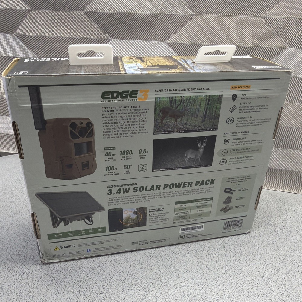 Moultrie Edge 3 Cellular Trail Camera with 3.4W Solar Kit Brown