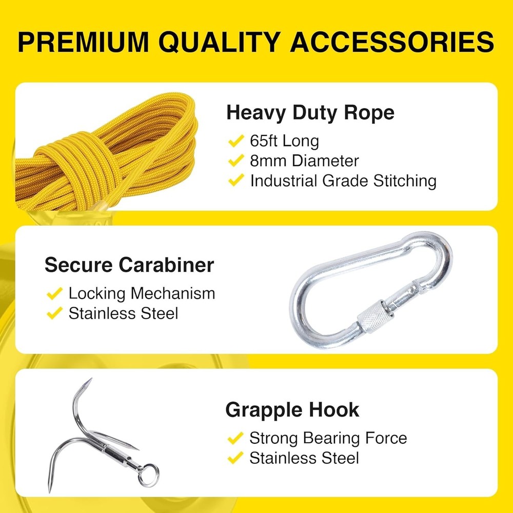 Complete Magnet Fishing Set | Double Sided N52 Magnet