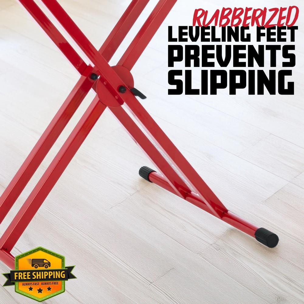 Gator Frameworks Deluxe X Keyboard Stand 2-Tier Bright Red