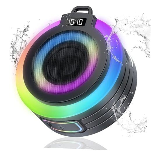 Bluetooth Shower Speaker, Portable Bluetooth Speaker Stereo Sound with Black