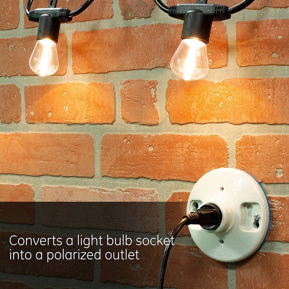 2PACK ADAPTOR CONVERTER STANDARD SCREW BASE LIGHT BULB SOCKET TO 110V AC PLUG