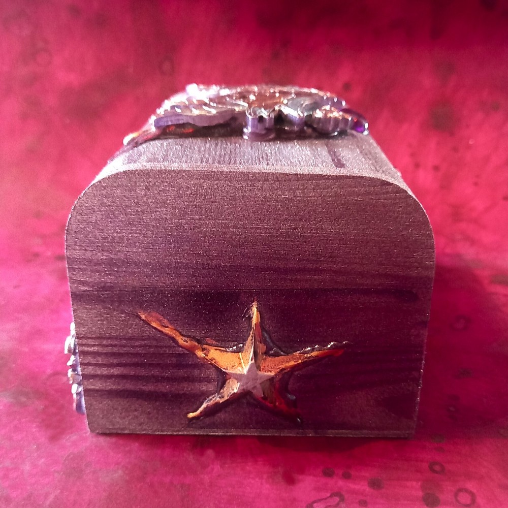 personalized wood box tarot cards deck oracle organizer moon star witch original