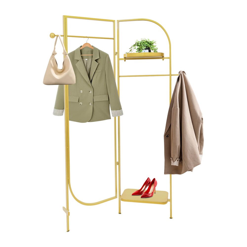 Clothes Display Stand Gold Clothes Display Rack Freestanding Garment Rack US.