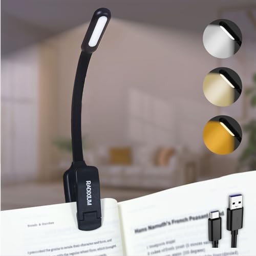 Rechargeable Book Light - 9LED Vertical Reading Light w/ 9 Color Temp,
