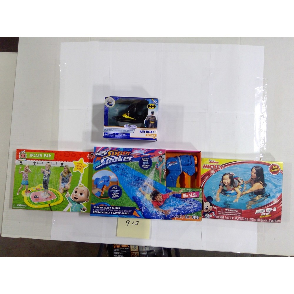 Nerf Super Soaker Slider Cocomelon Splash Pad Mickey Float Batman Boat Bundle