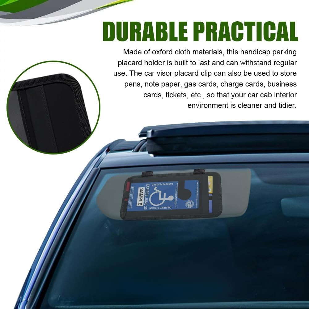 Placard Holder for Auto, Parking Permit Sign Protector for Car Visor, Visor Plac
