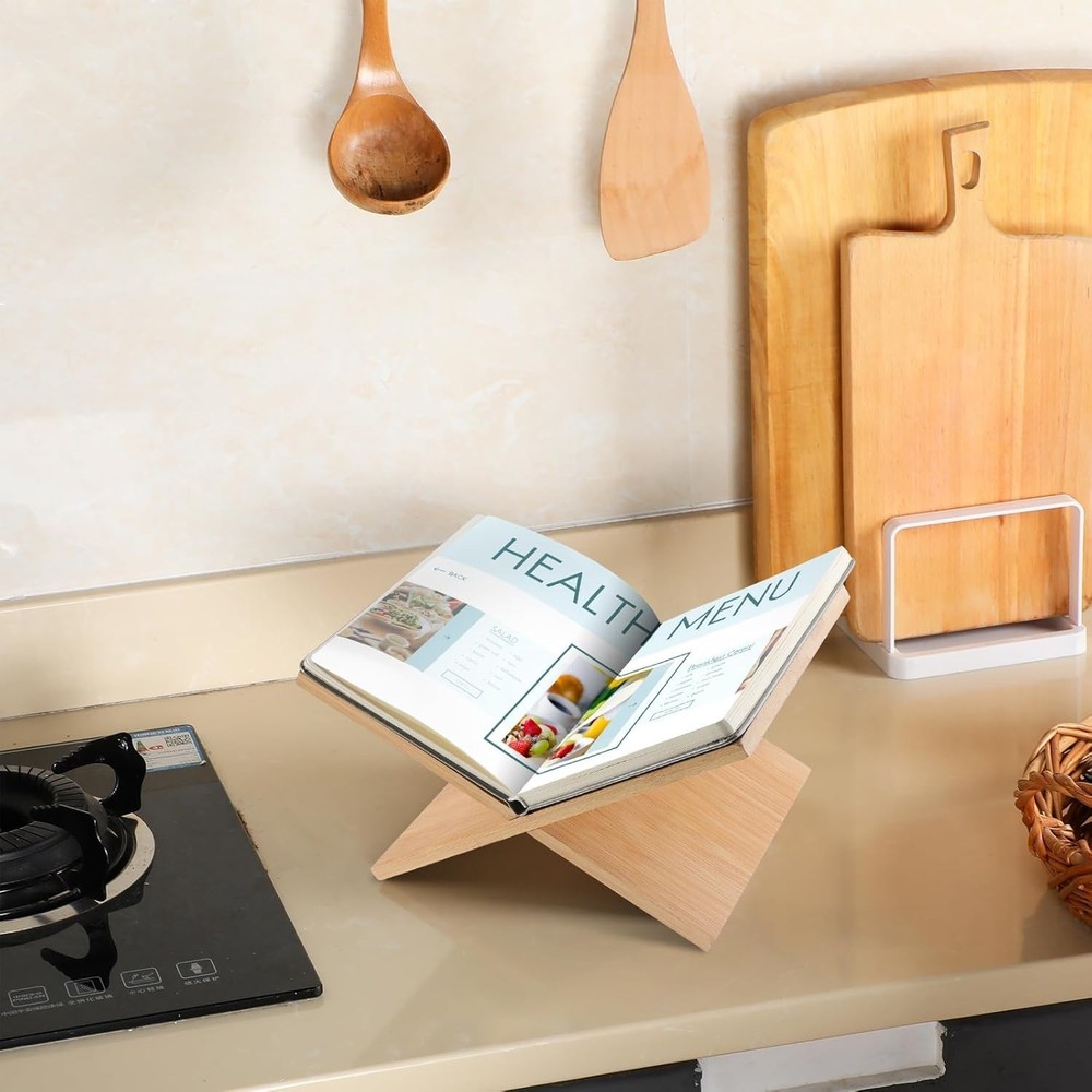 Open Display Stand, Solid Wood Book Holder Large Book Display Holder, Open