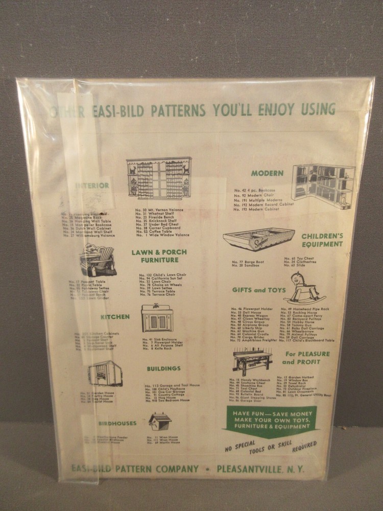 1949 Easi-Bild No 99 Modern End Table Build It Yourself Plans