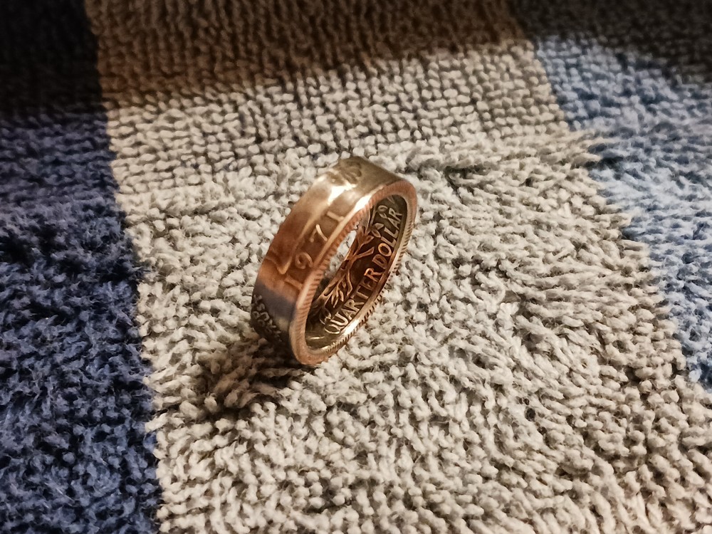 1971 Washington Quarters, Handmade Coin Ring, Size 7- 1/2