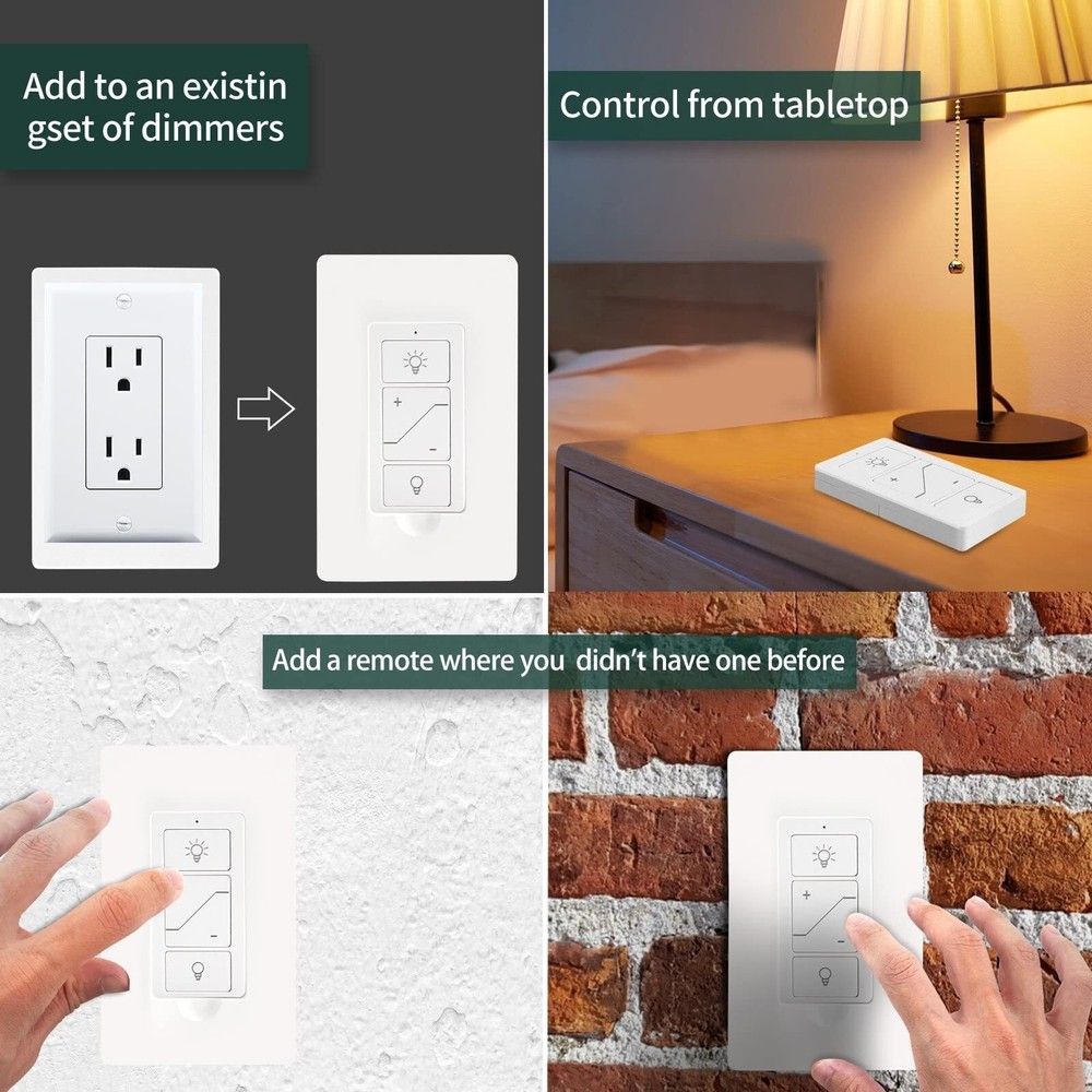 Smart Remote Light Switch, 2 Remotes for Multi-Location Control, Works with Alex